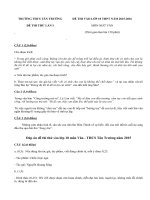 Đề thi thử vào lớp 10 môn Văn - THCS Tân Trường năm 2015