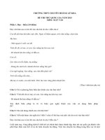 Đề thi thử THPT Quốc gia môn Văn 2015 THPT chuyên Hoàng Lê Kha