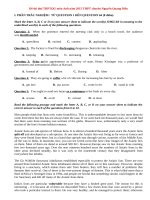 Đề thi thử THPTQG môn Anh 2015 chuyên Nguyễn Quang Diêu