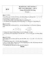 Đề kiểm tra 1 tiết môn toán lớp 12 chương 3 đề số 169 