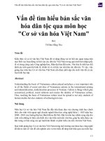 Vấn đề tìm hiểu bản sắc văn hóa dân tộc qua môn học  cơ sở văn hóa việt nam  