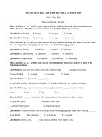 Đề thi THPT Quốc gia môn Anh năm 2015 của Bộ GD&ĐT - Đề mẫu