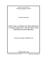 Công cuộc vận động xây dựng đời sống văn hóa ở khu dân cư huyện Phú Lương tỉnh Thái Nguyên (2001-2013)