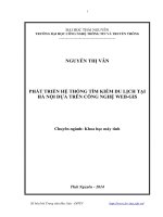 Phát triển hệ thống tìm kiếm du lịch tại hà nội dựa trên công nghệ web   GIS 