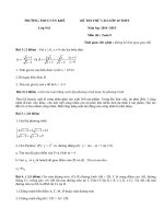 Đề thi thử vào lớp 10 môn Toán - THSC Văn Khê năm 2015