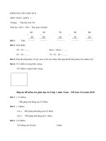 Đề kiểm tra giữa học kì 2 lớp 1 môn Toán - TH Sơn Trà năm 2015