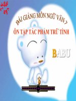 Bài giảng ngữ văn 7 bài 16 ôn tập tác phẩm trữ tình 3 