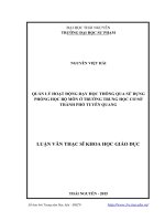 Quản lý hoạt động dạy học thông qua sử dụng phòng học bộ môn ở trường Trung học cơ sở thành phố Tuyên Quang