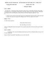 Đề kiểm tra giữa học kì 2 lớp 7 môn Văn - THCS Kim Thư năm 2015