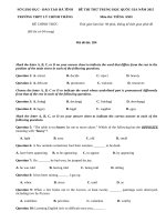 Đề thi thử THPTQG môn Tiếng Anh THPT Lý Chính Thắng 2015