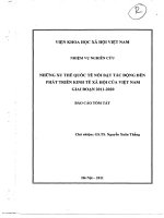 Những xu thế quốc tế nổi bật tác động đến phát triển kinh tế xã hội của việt nam giai đoạn 2011-2020