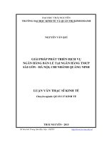 Giải pháp phát triển dịch vụ ngân hàng bán lẻ tại ngân hàng TMCP Sài Gòn  Hà Nội, chi nhánh Quảng Ninh