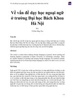 Về vấn đề dạy học ngoại ngữ ở trường đại học bách khoa hà nội 