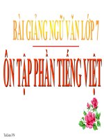 Bài giảng ngữ văn 7 bài 16 ôn tập phần tiếng việt 8 