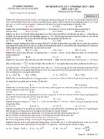 15 đề thi thử đại học môn vật lý 2016 có đáp án