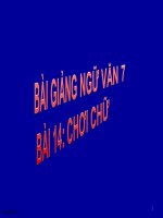 Bài giảng ngữ văn 7 bài 14 chơi chữ 19 