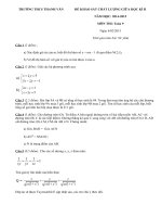 Đề thi giữa học kì 2 lớp 9 môn Toán - THCS Thanh Vân năm 2015