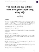 Văn bản khoa học kĩ thuật   cách mở nghĩa và dịch sang tiếng việt 