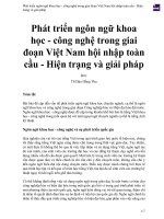 Phát triển ngôn ngữ khoa học   công nghệ trong giai đoạn việt nam hội nhập toàn cầu   hiện trạng và giải pháp 