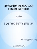 Bài giảng lạnh đông thịt và thuỷ sản ngành công nghệ sinh học ứng dụng