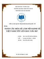 Tiểu luận quản trị kinh doanh quốc tế toàn cầu hóa sẽ làm nền kinh tế việt nam tốt lên hay xấu đi