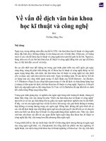 Về vấn đề dịch văn bản khoa học kĩ thuật và công nghệ 