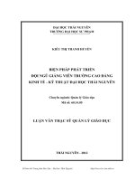 Biện pháp phát triển đội ngũ giảng viên trường cao đẳng kinh tế   kỹ thuật đại học thái nguyên 