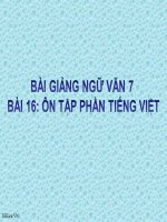 Bài giảng ngữ văn 7 bài 16 ôn tập phần tiếng việt 11 