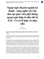 Ngoại ngữ chuyên ngành kỹ thuật   công nghệ với việc đào tạo giáo viên phổ thông ngoại ngữ thập kỉ đầu thế kỉ XXI   cơ sở lí luận và thực tiễn 