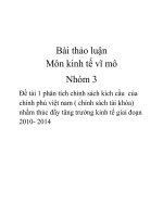 Bài thảo luận kinh tế vĩ mô phân tích chính sách kích cầu  của chính phủ việt nam ( chính sách tài khóa) nhằm thúc đẩy tăng trưởng kinh tế giai đoạn 2010 2014