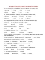 Đề thi học kì 2 lớp 8 môn tiếng Anh năm 2015 huyện Tân Châu