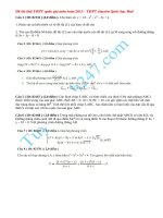 Đề thi thử THPT quốc gia môn Toán THPT chuyên Quốc học Huế 2015