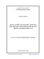 Quản lý phổ cập giáo dục mầm non cho trẻ em 5 tuổi tỉnh Tuyên Quang trong giai đoạn hiện nay