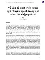 Về vấn đề phát triển ngoại ngữ chuyên ngành trong quá trình hội nhập quốc tế (1) 