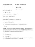 Đề thi thử vào lớp 10 môn Toán - THCS Nam Giang năm 2015