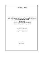 TÀI LIỆU HƯỚNG DẪN SỬ DỤNG ỨNG DỤNG HỖ TRỢ KÊ KHAI THUẾ