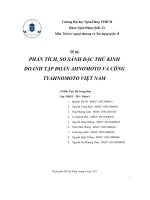 tìm hiêu và phân tích vê môi trường kinh doanh của tập đoàn ajinomoto nhật bản cũng như công ty con ajinomoto tại việt nam, 