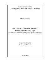 Đặc trưng văn hóa tổ chức trong trường đại học (nghiên cứu trưởng hợp đại học quốc gia hà nội) 