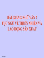 Bài giảng ngữ văn 7 bài 18 tục ngữ về thiên nhiên và lao động sản xuất 13 