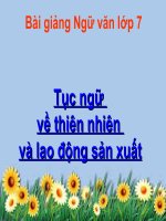 Bài giảng ngữ văn 7 bài 18 tục ngữ về thiên nhiên và lao động sản xuất 8 