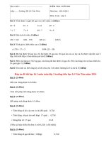 Đề thi học kì 1 môn toán lớp 3 trường tiểu học Lê Văn Tám năm 2014