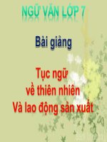 Bài giảng ngữ văn 7 bài 18 tục ngữ về thiên nhiên và lao động sản xuất 5 