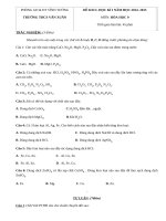 Đề kiểm tra học kì 1 lớp 9 môn Hóa THCS Vân Xuân năm 2014