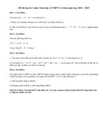 Đề thi học kì 1 lớp 12 môn Toán năm 2014 THPT Cà Mau