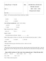 Đề thi cuối học kì 1 lớp 5 môn Toán - TH C Nhơn Mỹ năm 2014