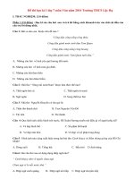 Đề thi học kì 1 lớp 7 môn Văn năm 2014 Trường THCS Lộc Hạ