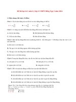 Đề thi học kì 1 môn Lý lớp 12 THPT Hồng Ngự 3 năm 2014