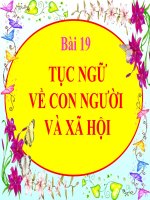 Bài giảng ngữ văn 7 bài 19 tục ngữ về con người và xã hội 10 