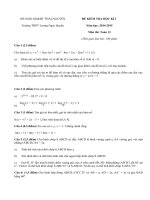 Đề thi cuối học kì 1 lớp 12 môn toán THPT Lương Ngọc Quyến năm 2014