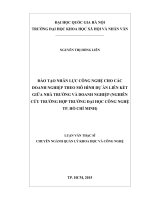 Đào tạo nhân lực công nghệ cho các doanh nghiệp theo mô hình dự án liên kết giữa nhà trường và doanh nghiệp ( nghiên cứu trường hợp trường đại học công nghệ TP hồ chí minh) 